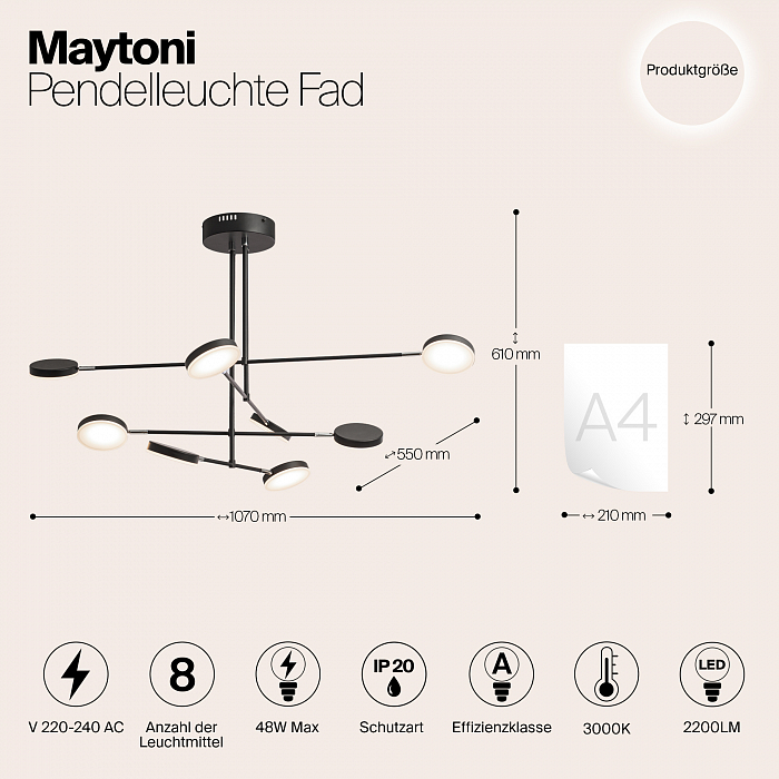 Светильник Maytoni MOD070PL-L48B3K